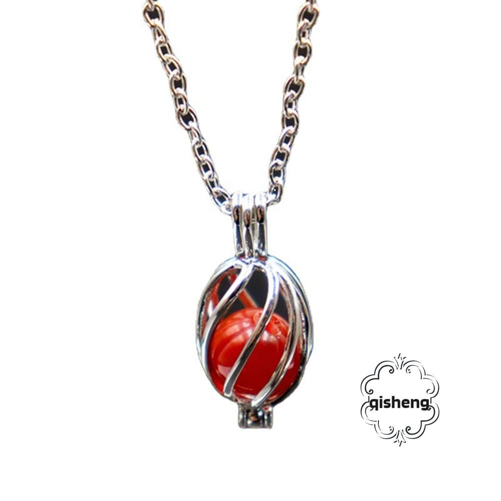 Natural Red Agate Beads Pendant Necklace Personalized