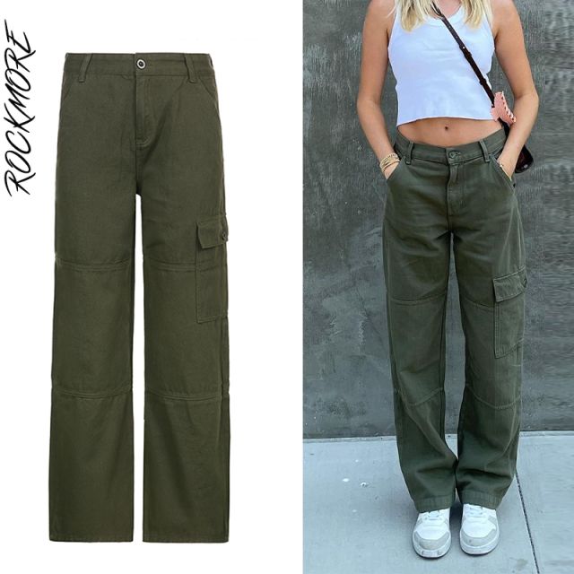 Rockmore High Waist Jeans Woman Wide Leg Denim Boyfriend Streetwear Explosive