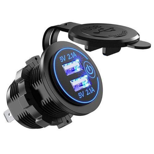 Car -  USB Charge Dual 5V/4.2 QC3.0 Contact Switch
