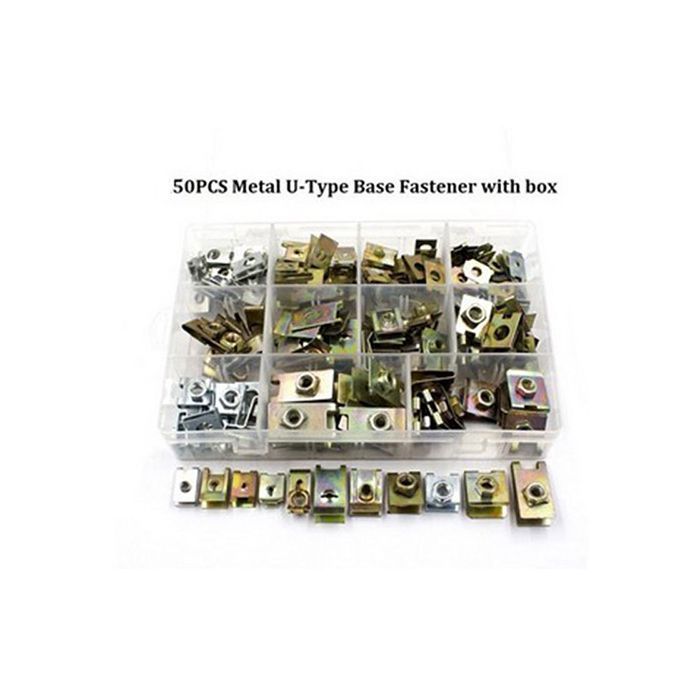 Automobile Universal Mixed Metal Clip Reed Nut Clip Nut Pad 50pcs