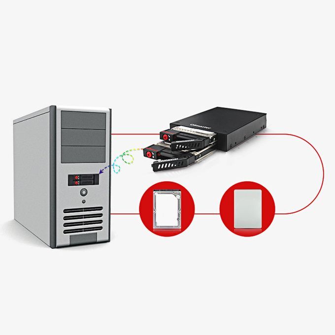 HDD Mobile Rack Dual Bays Enclosure 2.5