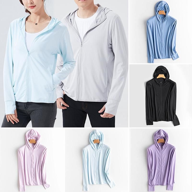 Ultrathin Sunscreen Jacket Women Men Cycling Fishing Jacket Outdoor Sport Sun Protection Hoodie Shirts Clothing Ice Silk Summer
