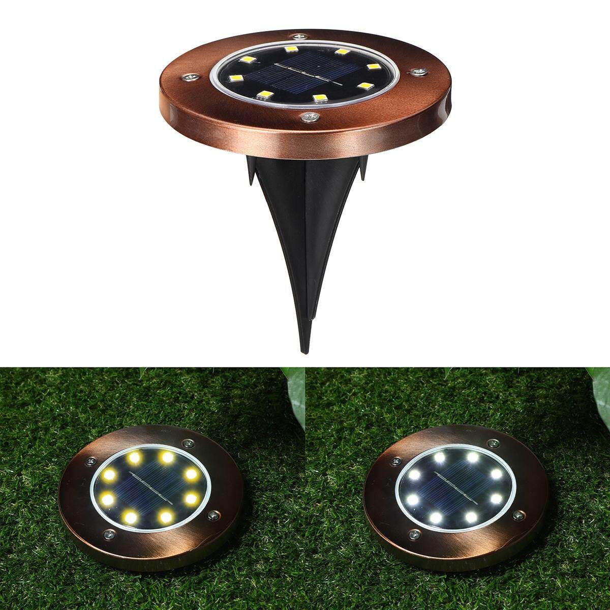 8 LED Outdoor Solar Buried Lights Waterproof Ground Path Garden Yard Lamp Deck Army Green