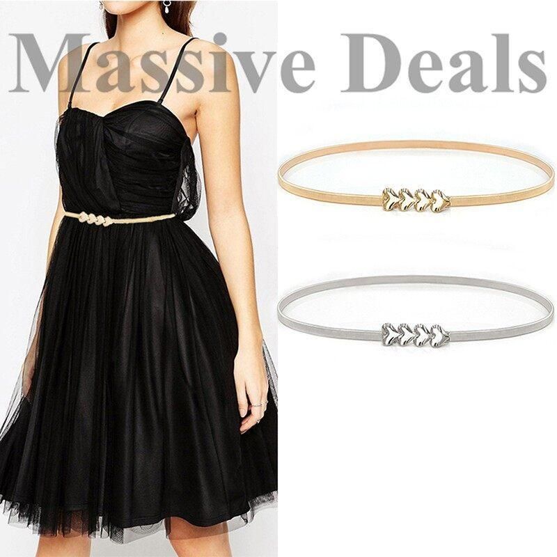 Women Stretch Skinny Waist Belt Wedding Design Clasp Metal Belt GM101