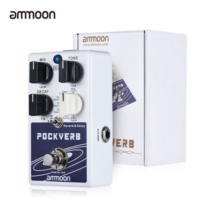 Ammoon POCKVERB Reverb & Delay Guitar Effect Pedal 7 Reverb
