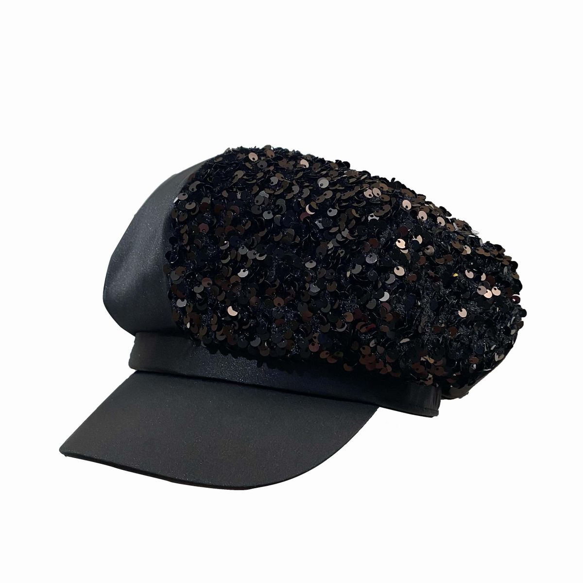 European Station Paris  Designer's Sequin Navy Hat Korean Edition Show Face Small Large Edition Cloud Octagonal Hat
