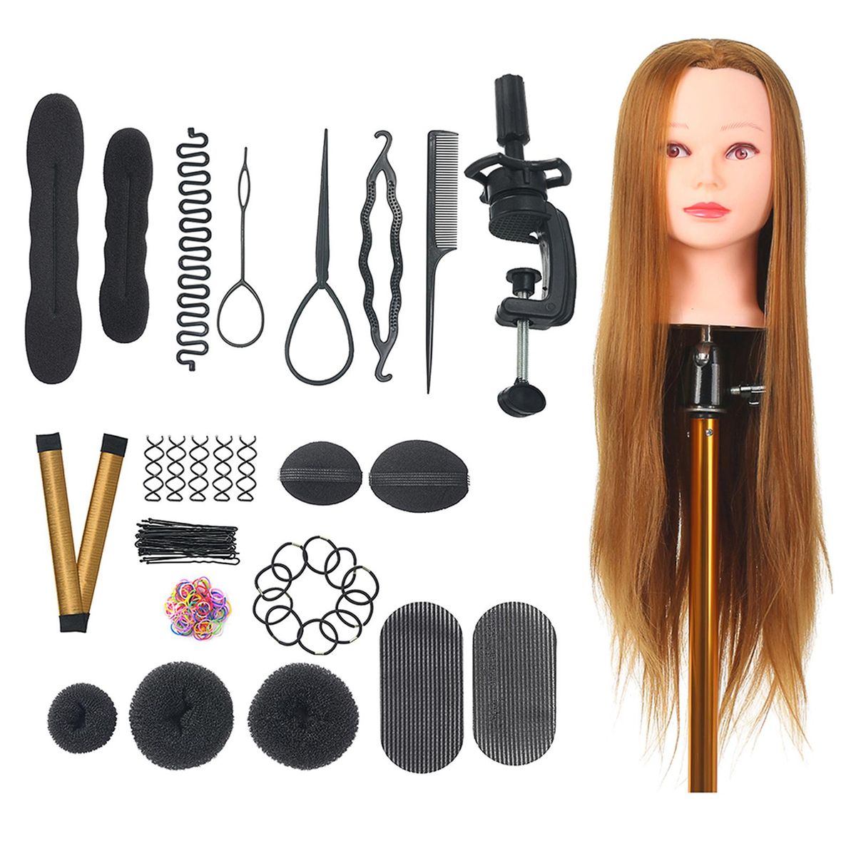 Bestauty Mannequin Head with Clamp Holder for Braiding Hair Styling Practice Manikin Head for Hairdresser Professional Cosmetology Dummy He
