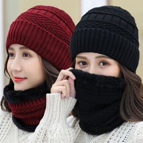 1 Set Beanie Hat Skin-friendly Wear Resistant Knitted-Grey
