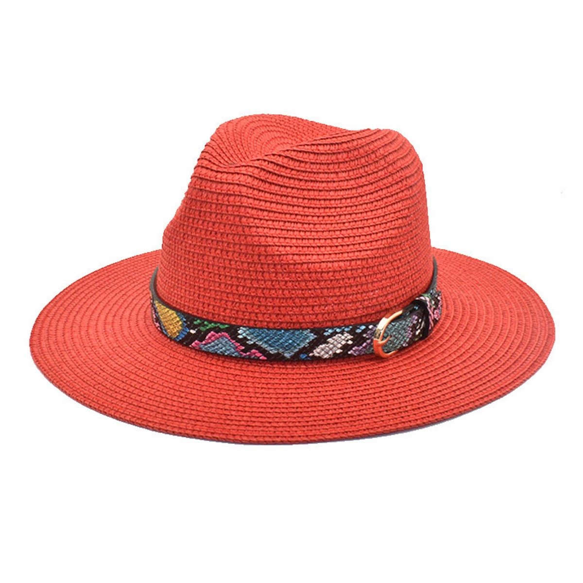 Adults Unisex Retro Western Cowboy Riding Hat Leather Belt Wide Cap Straw Hat Corduroy Cloche