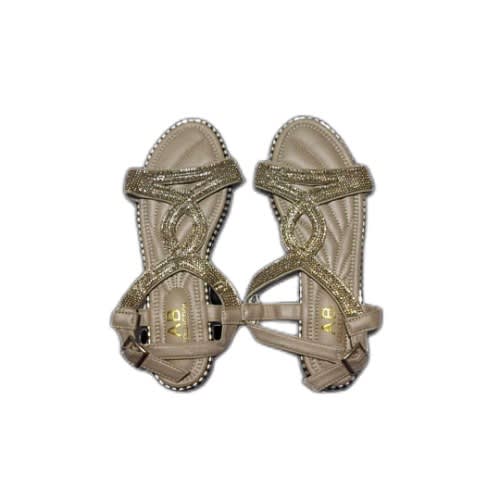 Rhinestone Sandal For Ladies- Gold