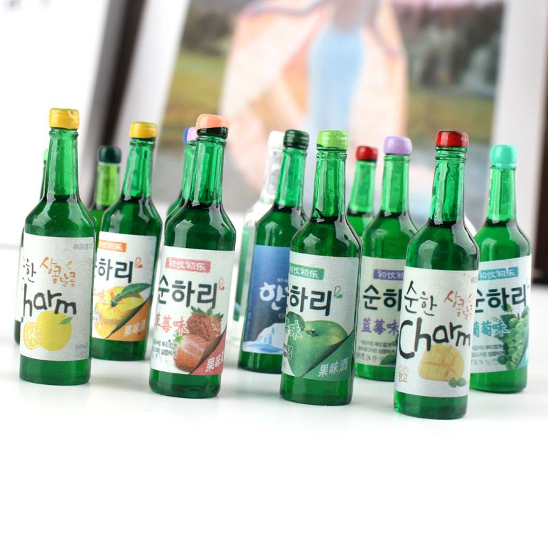 Dollhouse Korea Wine Miniature 16 Fruit Bottle Soju Model