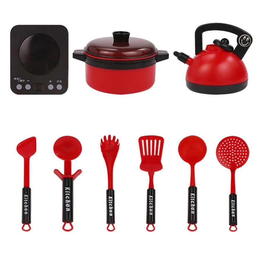Children Play House Toys Simulation Kitchenware Boys and Girls Large Kitchen Toys 36 Piece Set Red