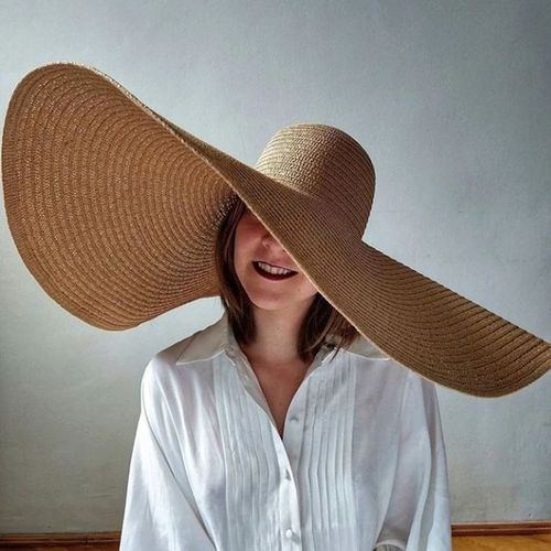 Wide Brim Oversized Beach Hats Large Straw Hat UV Protection  Shade Hat