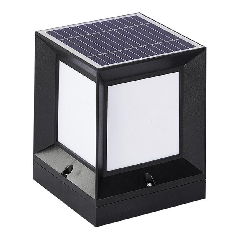 LED Solar Column Headlight Solar Powered Pillar Lamp
