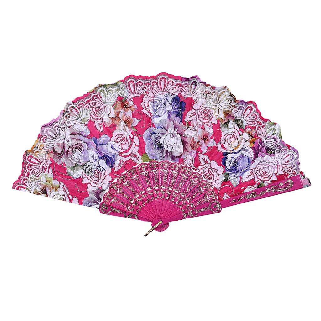Fans Folding Dance Chinese G619 Personalized Flower Folding Style Silk Fan Hand Party Lace Best Held Wedding Party Paper
