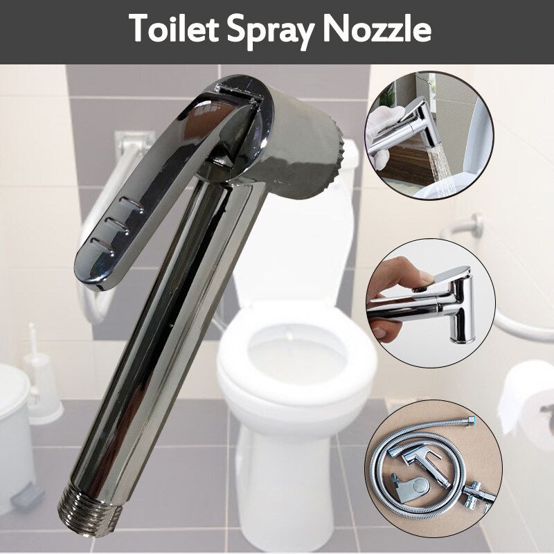 Bidet Nozzle Multifunctional Handheld Toilet Flusher Toilet Spray Nozzle Cleaning Hygienic Nozzle Water Diverter + Short Washer Set