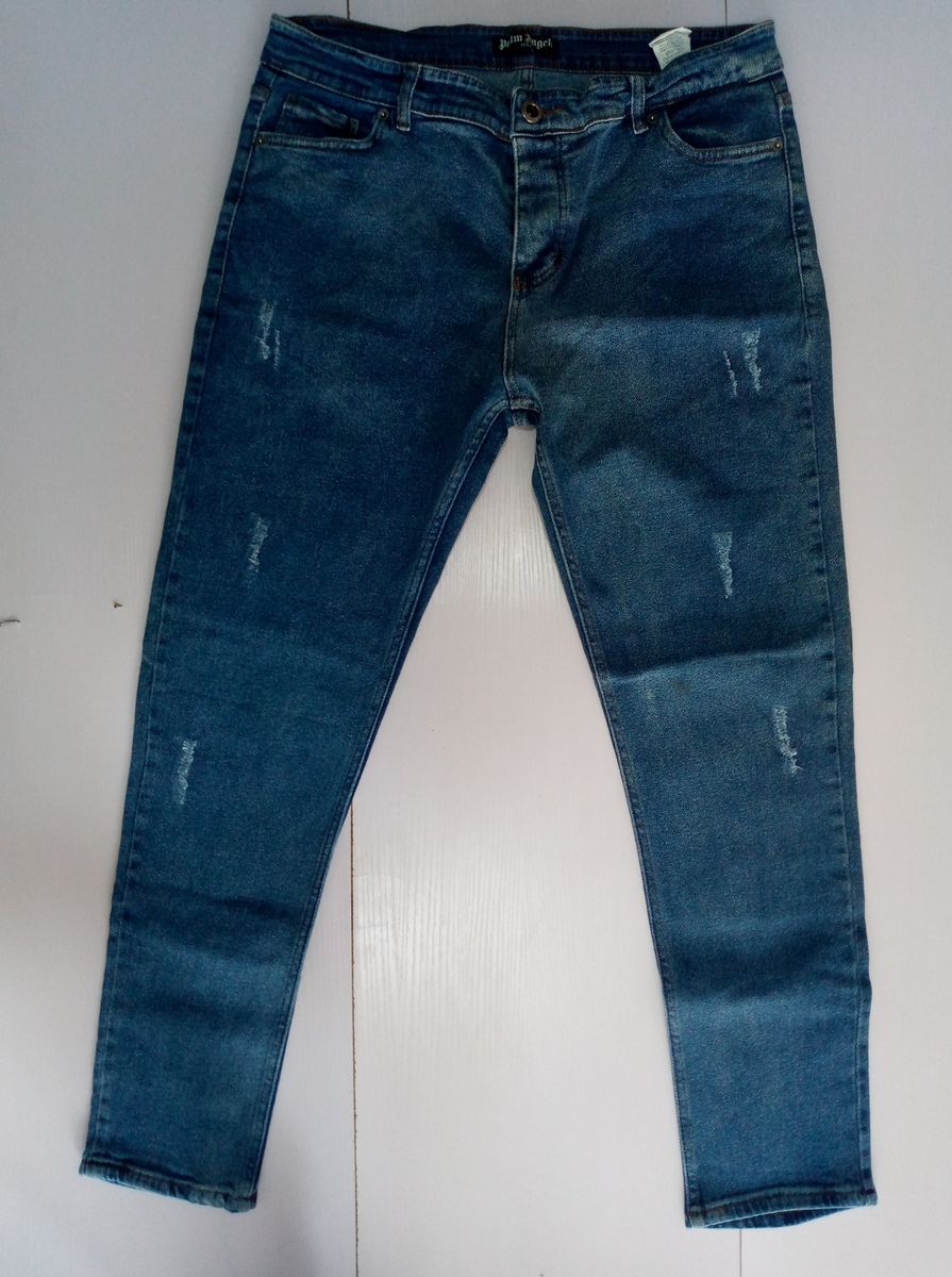 None Faded Stretching Men's Turkey Jeans For Men -Long  -Dark Blue