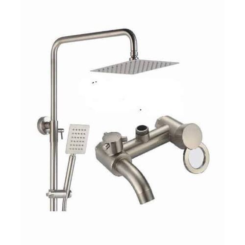Standing Shower Rain Square Shower Faucet Set+Key Holder