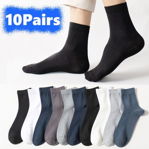10Pairs Bamboo Men Ice Silk Socks Long Sock Summer Sports