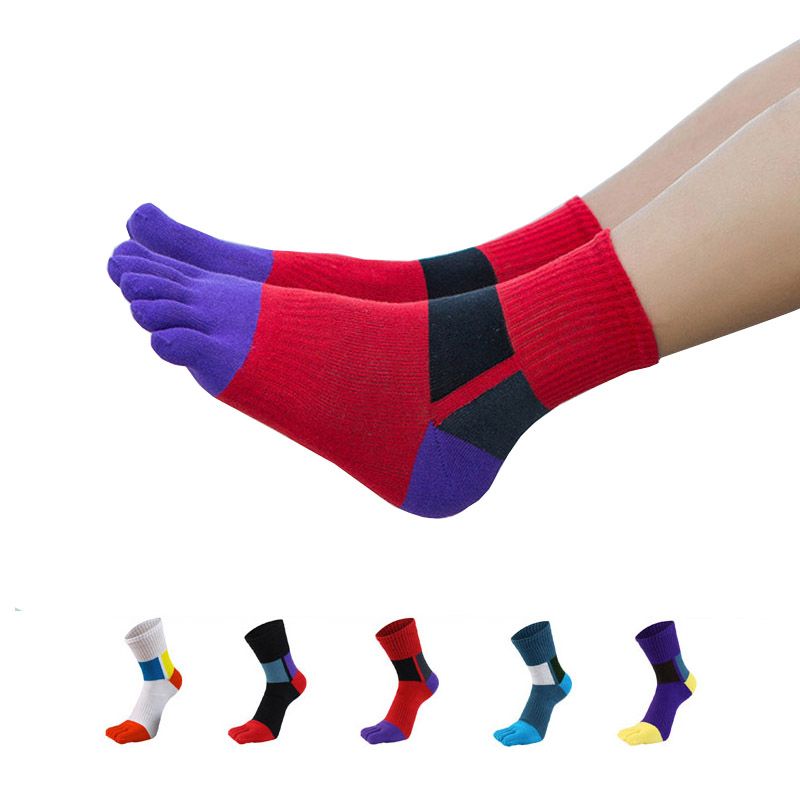 Men Five Finger Toe Socks For Running Hiking Travel (5 Pairs)