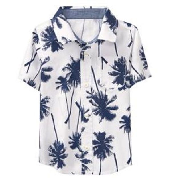 Boy Beachy Short Sleeve Shirt - White And Navy