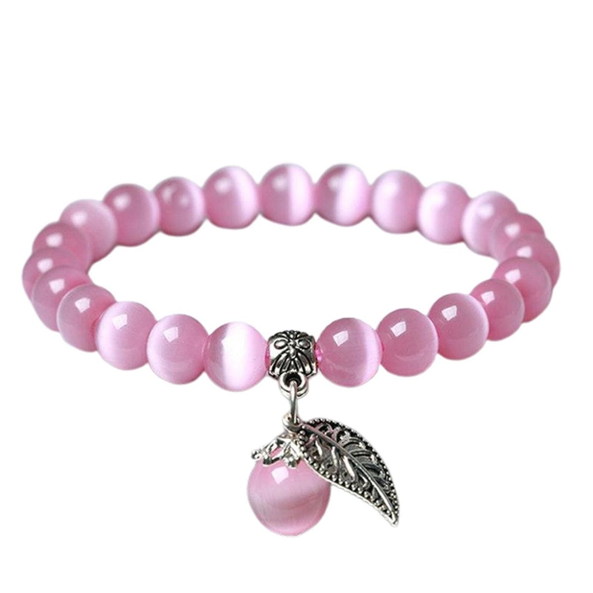 Opal Bracelet Faux Crystal Beaded Bracelet Pink
