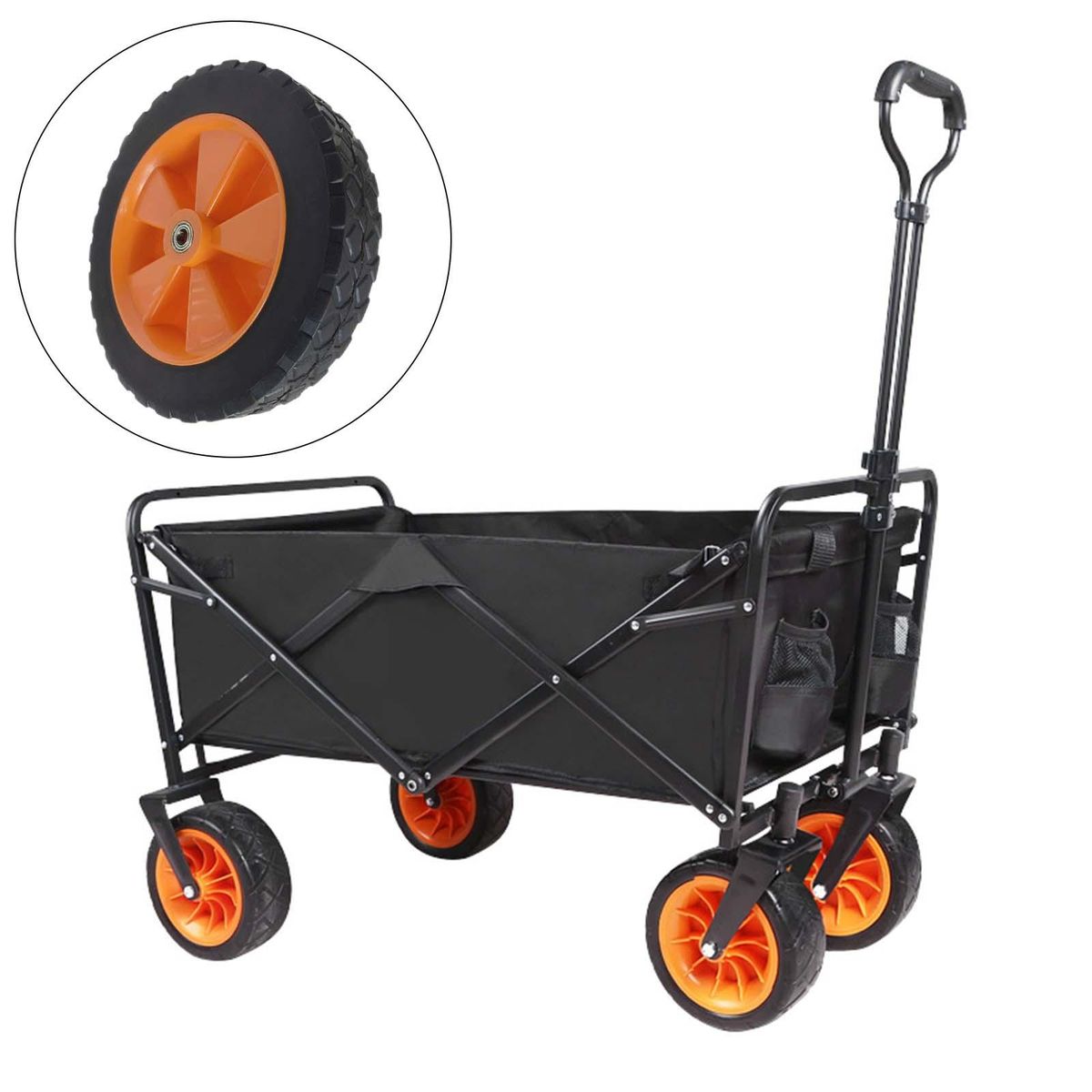 7 Inch Folding Cart Wheel Rubber For Outdoor Handcart