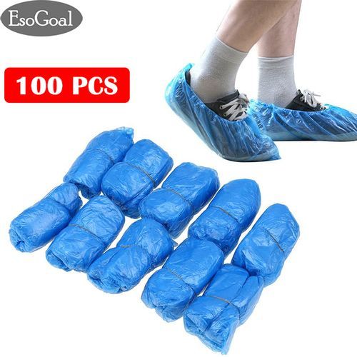 EsoGoal 100 PCS One Time Shoe Covers Plastic Waterproof Boot