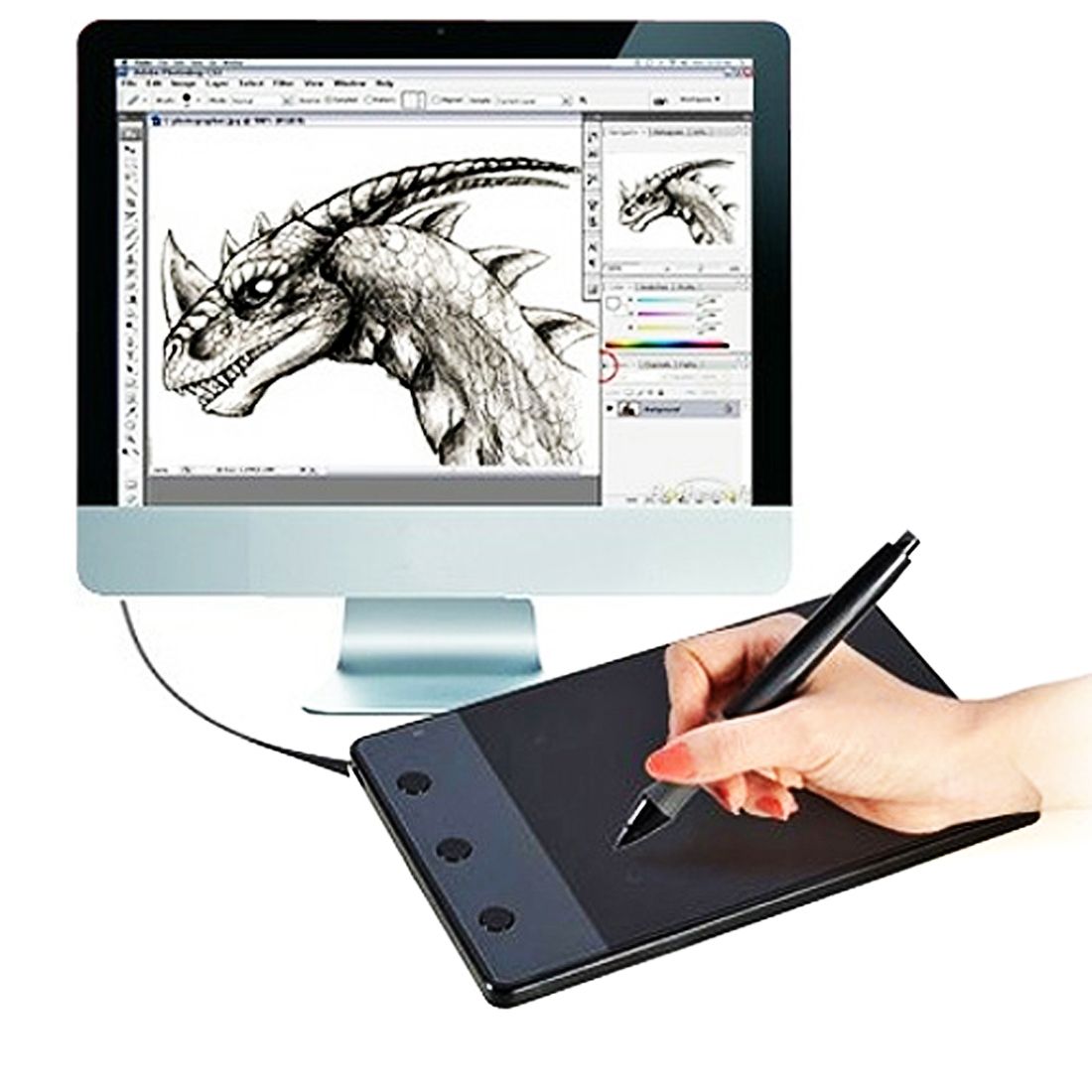 HUION H420 Computer Input Device 4.17 X 2.34 Inch 4000LPI Drawing Tablet Drawing Board With Pen
