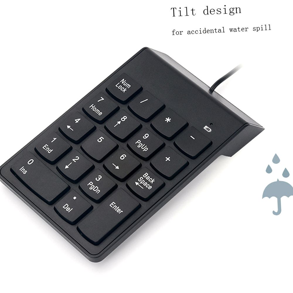 Wired USB Numeric Keypad 18 Keys Mini Digital Keyboard