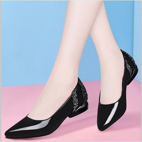 Women's Stylish Pointed Single Shoe - Black