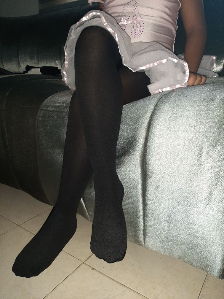 2 Pack Girls Velvet Pantyhose/Popsocks- Black