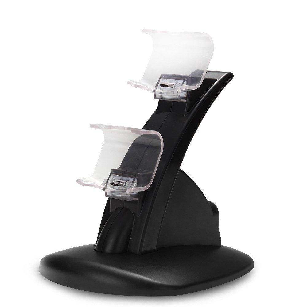 Dual USB Charger Dock Charging Station Dock for PS4 Controller Black