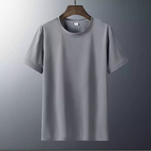 Plain Men Round Neck Polo Grey High Quality