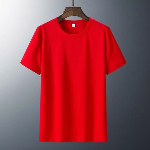 Plain Men And Women Red Round Neck Polo