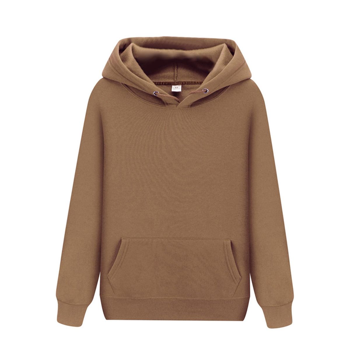 Women Men Pullover Hoodies Autumn Winter Plain Loose Brown 3XL