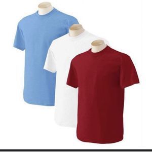 3 In 1 Quality Plain Round Neck Polo White,Sky Blue And Wine