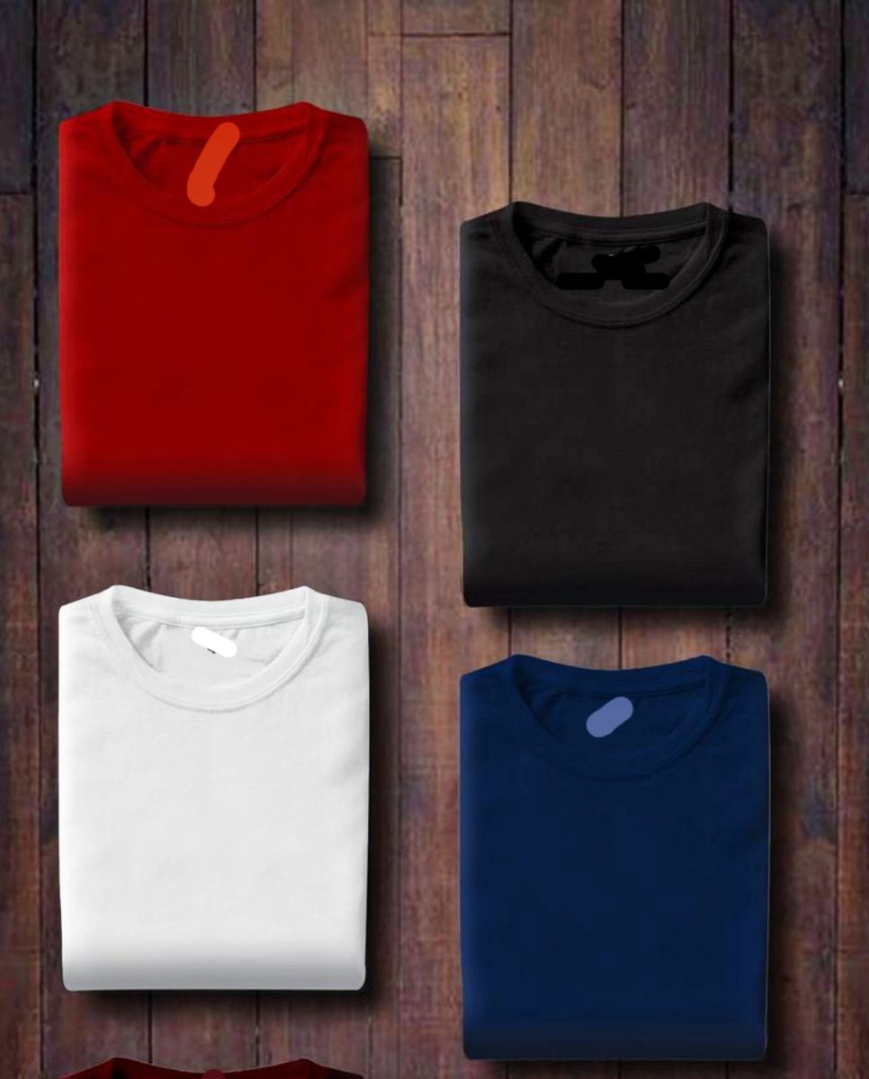 4 Pieces Plain Polo Tees For Men And Women