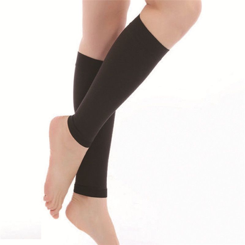 1 Pair Of Compression Leg Sleeves Relieve Varicose Veins Circulation Compression Slimming Stove  Leg Warmer Knee Pads-Black