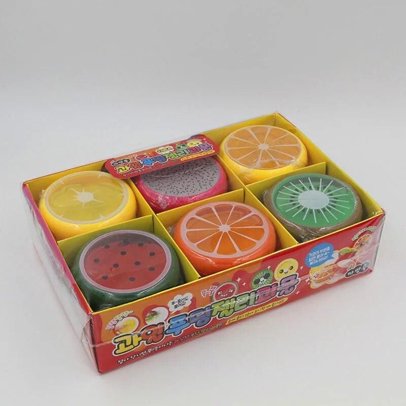 18Pcs Fruit Magnetic Colored Clay Mud Kids Baby Fun Toys Crystal  Intelligent Hand Gum Plasticine Rubber  Playdough Gift TY0135