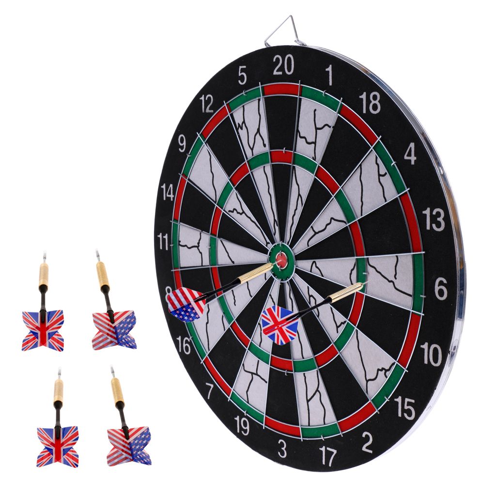 Professional 15 Inch Double 2 Side Flocking Dart Board Dartboard Bulls
