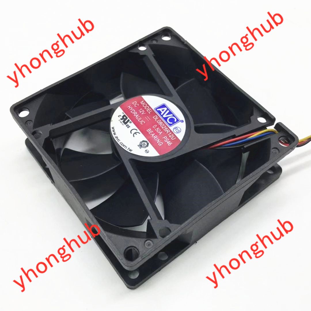 Avc Dl08025r12u Ps46 Dc 12v 0.50a 80x80x25mm Server Cooling