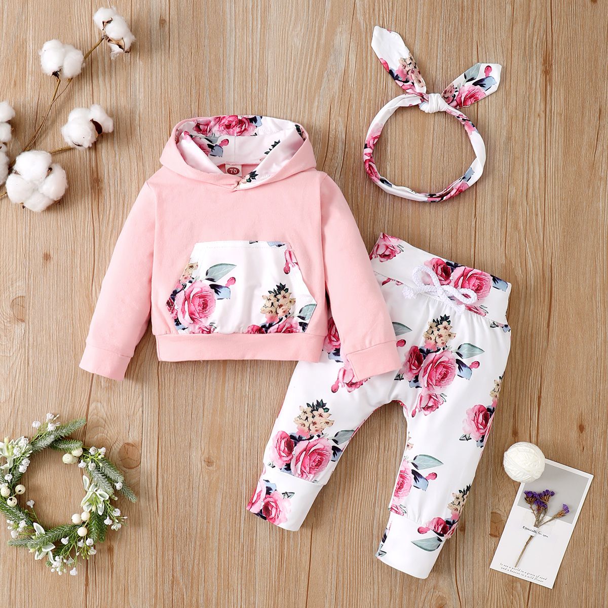 Baby Girls Long Sleeve Hoodie Sportswear -Pink