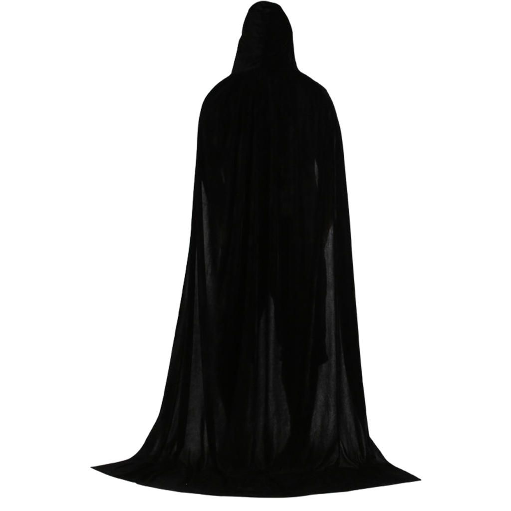 Steampunk Cosplay Hooded Cloak Medieval  170cm Black