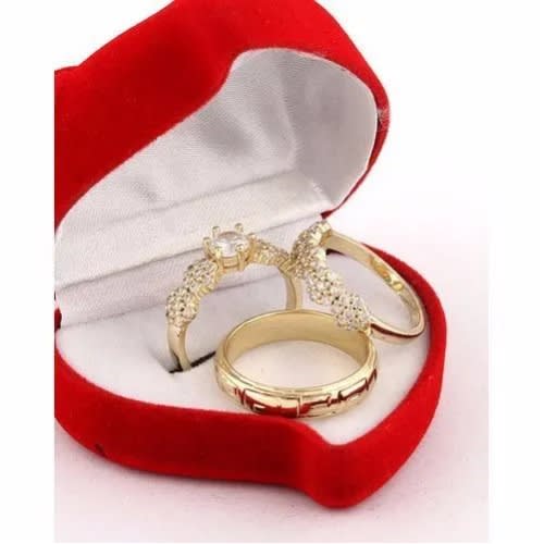 Italian Gold Wedding Ring Set