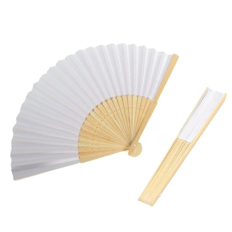 For Calligraphy Ornaments Bamboo Blank Fan DIY Drawing Draw Party Painting Practice Folding Paper White Wedding Hand Gift