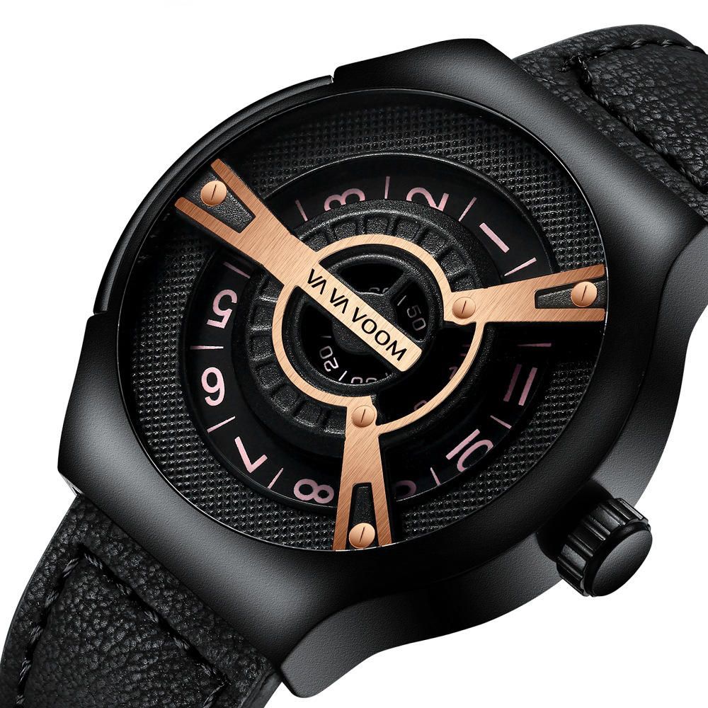 VA VA VOOM VA-275 3ATM Waterproof Creative Dial Leather