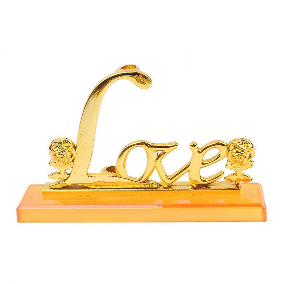 Artificial Flower In Love Display Stand Decor -Golden