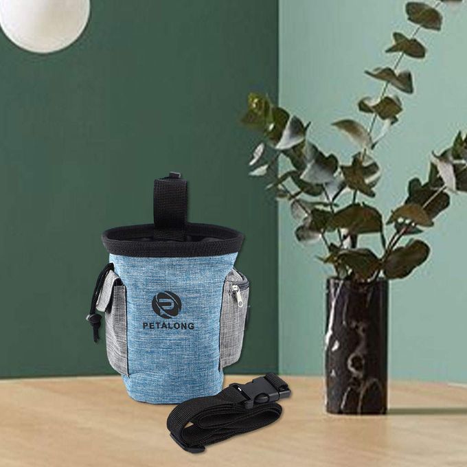 Dog Food Bag With Belt Clip Portable Convenient For Pet Outing Blue