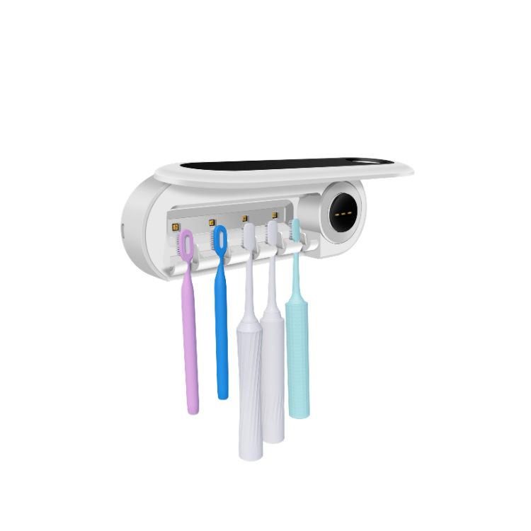 Best-selling household toothbrush sterilizer Internet celebrity e-commerce hot style wall-mounted hole-free UV toothbrush disinfection rack white